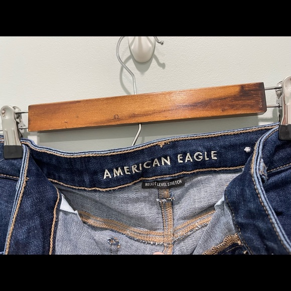 american eagle size 14 long dark denim super high rise jegging - Picture 2 of 11